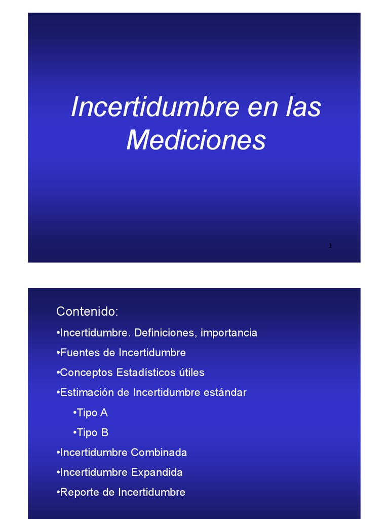 Incertidumbre en Mediciones y su Importancia | PDF | Dispersión ...