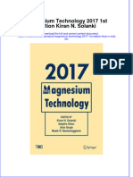 Textbook Magnesium Technology 2017 1St Edition Kiran N Solanki Ebook All Chapter PDF