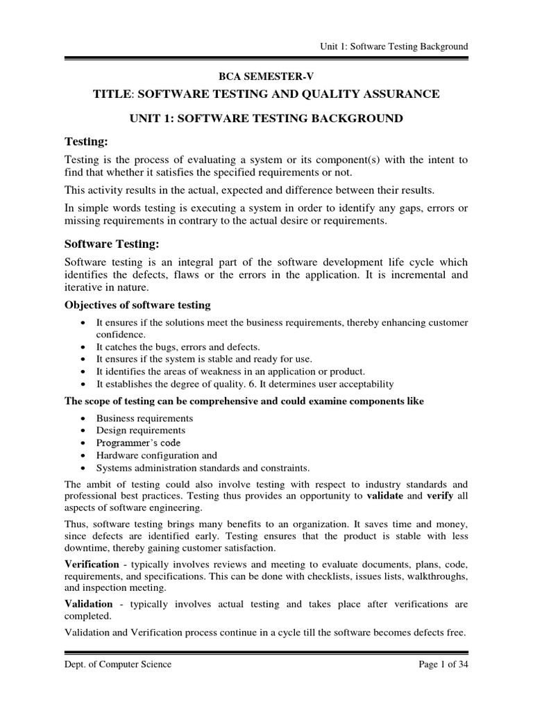 Software Testing and Quality Assurance | PDF | Software Testing ...