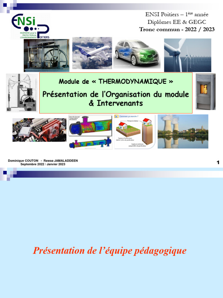 Organisation du Module de Thermodynamique | PDF | Condensation ...