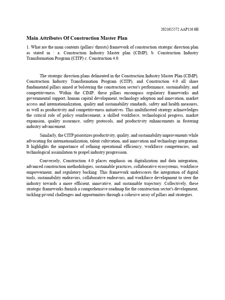 Construction Master Plan Overview | PDF