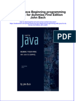 PDF Learning Java Beginning Programming With Java For Dummies First Edition John Bach Ebook Full Chapter