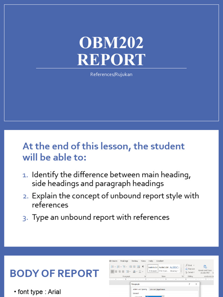 Unbound Report Formatting Guide | PDF | Paragraph | Books