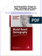 Download textbook Model Based Demography Essays On Integrating Data Technique And Theory 1St Edition Thomas K Burch Auth ebook all chapter pdf 