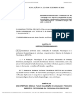 Resolução Do Exercício Profissional 31 2022 Do Conselho Federal de Psicologia BR