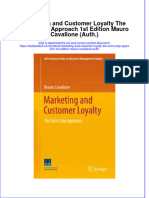 Download textbook Marketing And Customer Loyalty The Extra Step Approach 1St Edition Mauro Cavallone Auth ebook all chapter pdf 