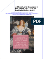 Textbook Marriage The Church and Its Judges in Renaissance Venice 1420 1545 1St Edition Cecilia Cristellon Auth Ebook All Chapter PDF