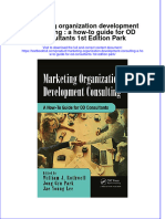 Textbook Marketing Organization Development Consulting A How To Guide For Od Consultants 1St Edition Park Ebook All Chapter PDF