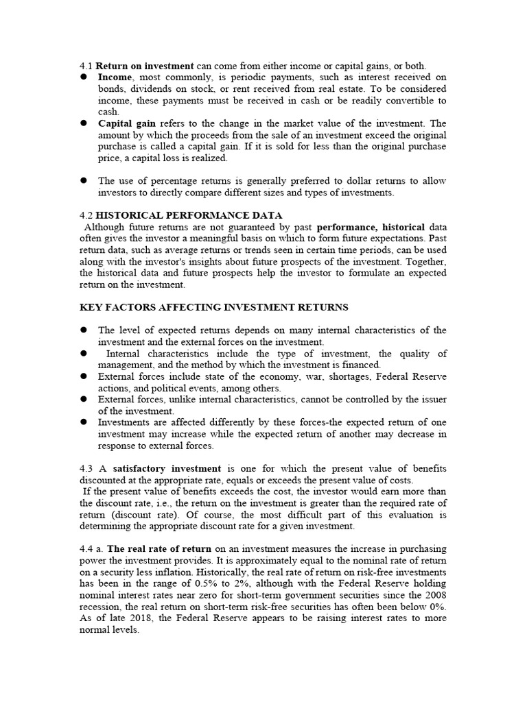 Understanding Investment Returns and Risks | PDF | Investing ...