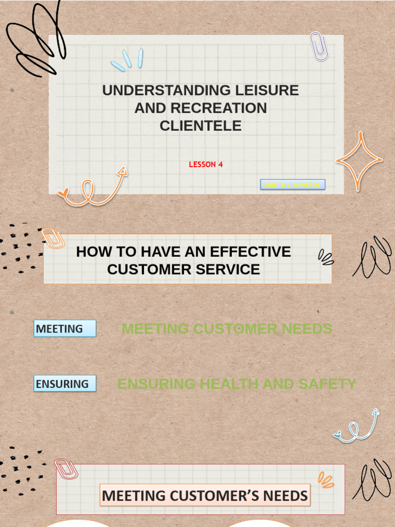 Leisure and Recreation - LESSON 4 | PDF