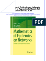 Textbook Mathematics of Epidemics On Networks From Exact To Approximate Models 1St Edition Istvan Z Kiss Ebook All Chapter PDF