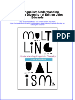 Textbook Multilingualism Understanding Linguistic Diversity 1St Edition John Edwards Ebook All Chapter PDF