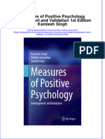 Textbook Measures of Positive Psychology Development and Validation 1St Edition Kamlesh Singh Ebook All Chapter PDF