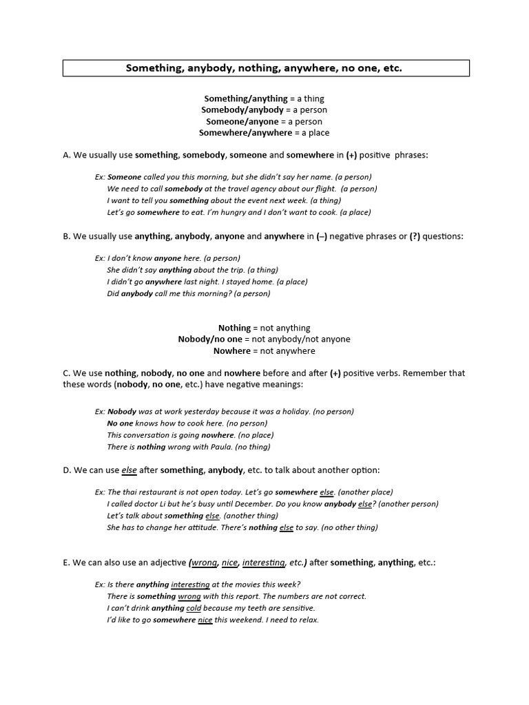 Something, Anything, Nothing Guide | PDF | Linguistic Typology ...