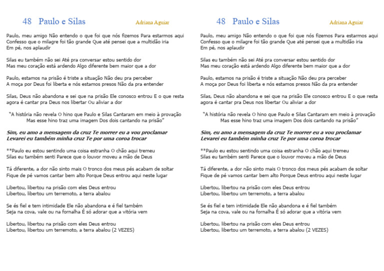 48 Paulo e Silas Adriana Aguiar | PDF