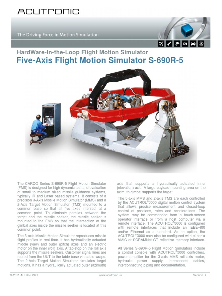 Datasheet 5 Axis Flight Motion Simulator S 690R 5 | PDF | Rotation ...