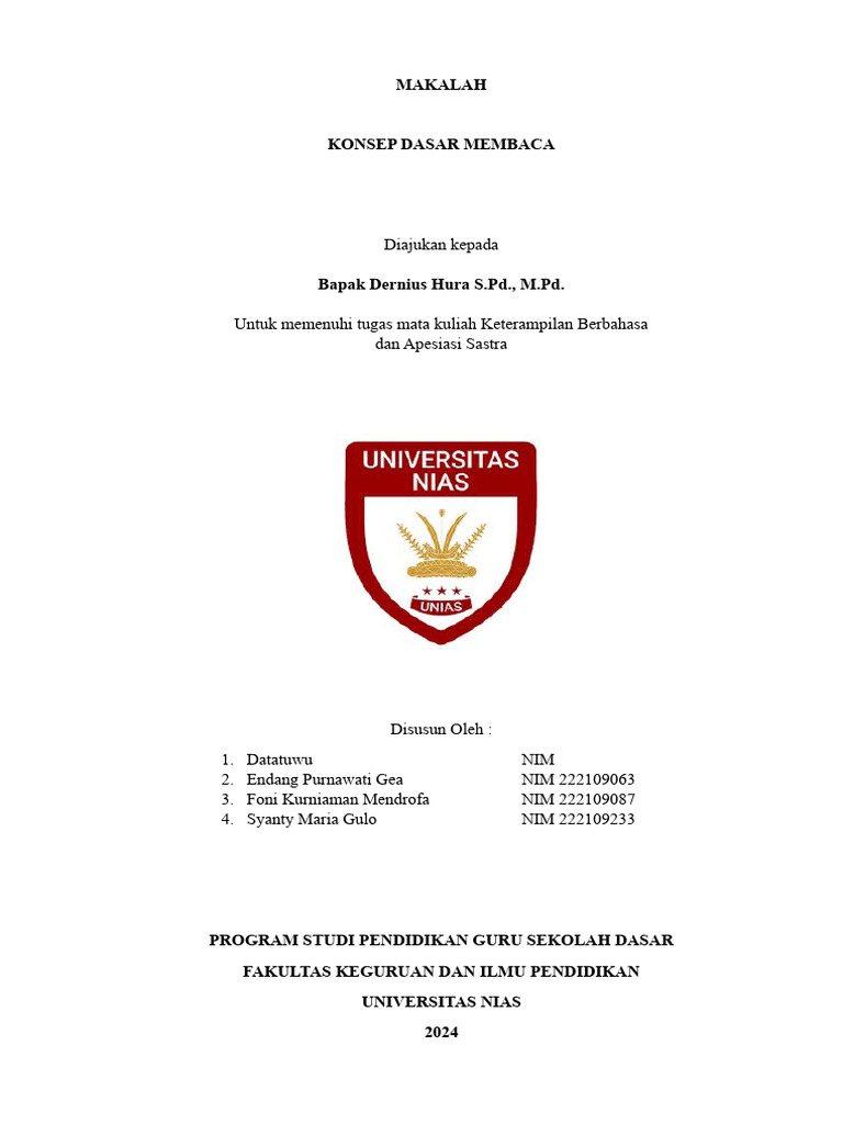 Konsep Dasar Membaca dan Manfaatnya | PDF | Karier & Perkembangan