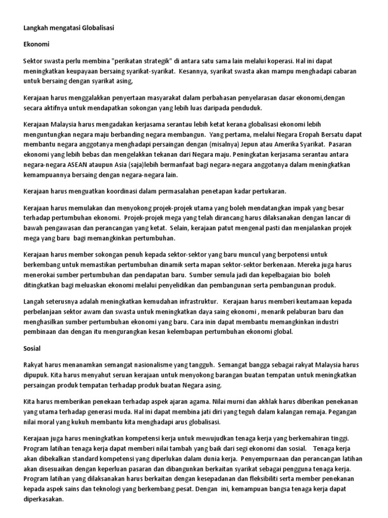 Langkah Mengatasi Globalisasi  PDF