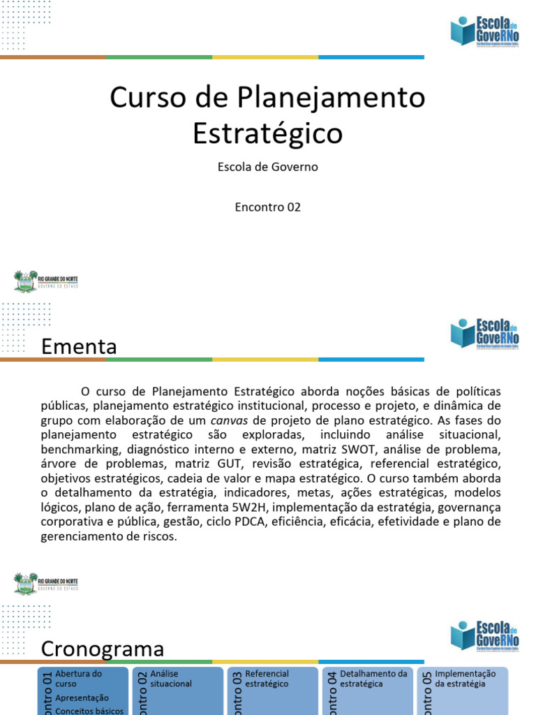Curso de Planejamento Estratégico Público | PDF | Análise SWOT ...