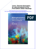 Download textbook Nanophononics Thermal Generation Transport And Conversion At The Nanoscale First Edition Zlatan Aksamija ebook all chapter pdf 