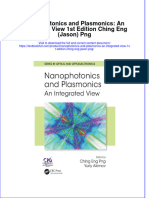 Download textbook Nanophotonics And Plasmonics An Integrated View 1St Edition Ching Eng Jason Png ebook all chapter pdf 