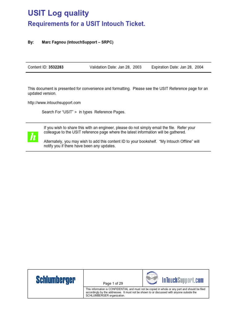 USIT LQC and Intouch Requirements 2003 | PDF | Electronics | Electrical ...