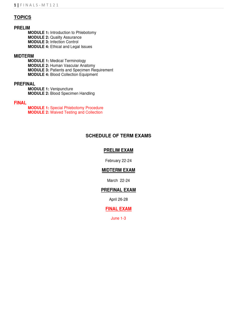Final MT121 Module 2022-2023 | PDF | Medicine | Medical Specialties