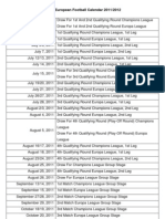 UEFA European Football Calendar 2011-2012