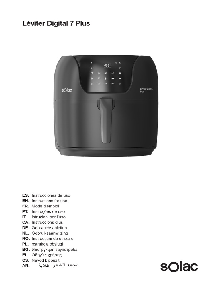 Solac Friteuse sans huile à air chaud - AIR FRYER - 7litres - 10
