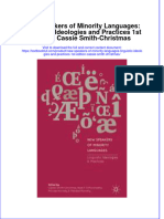 Textbook New Speakers of Minority Languages Linguistic Ideologies and Practices 1St Edition Cassie Smith Christmas Ebook All Chapter PDF