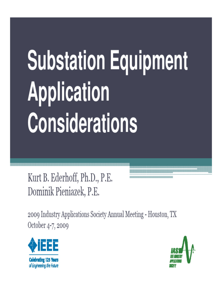 IEEE IAS Substation Design Presentation | PDF | Electrical Substation ...