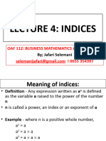 Topic 4  ~ INDICES