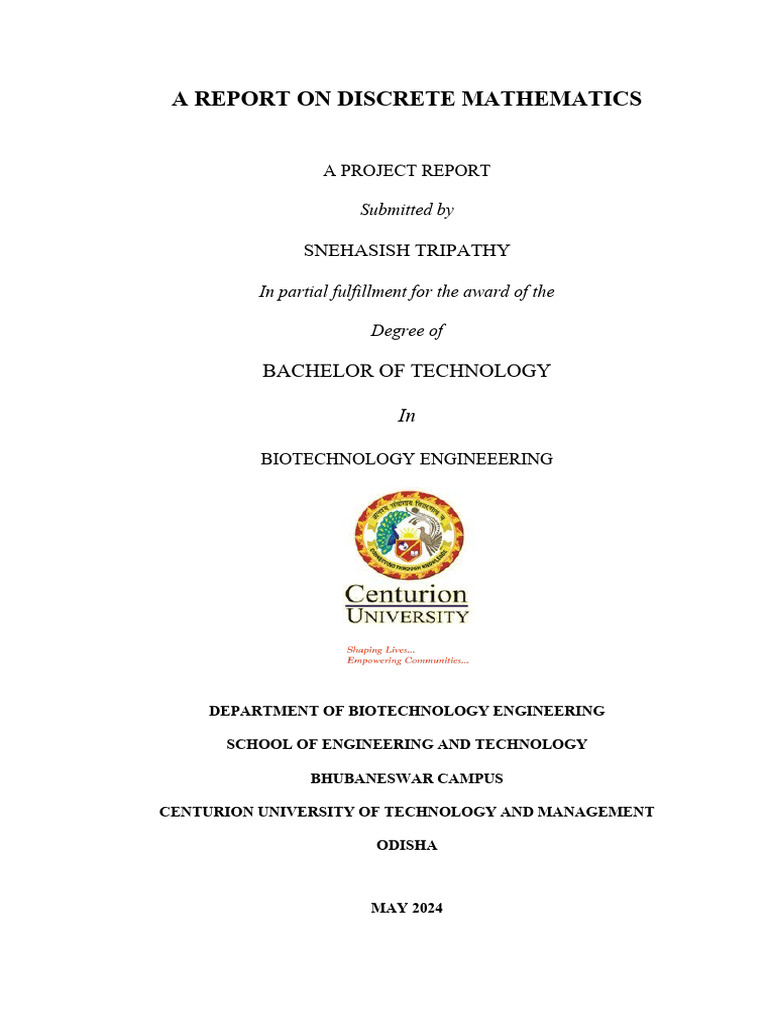 Discrete Mathematics Project Report | PDF | Logic | Graph Theory