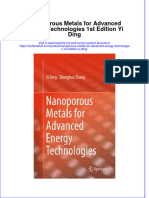 PDF Nanoporous Metals For Advanced Energy Technologies 1St Edition Yi Ding Ebook Full Chapter