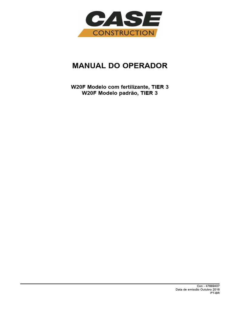 Manual do operador portugues w20f pdf biodiesel eixo