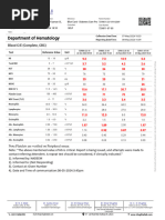 Department of Hematology: Blood C/E (Complete, CBC)