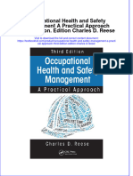 Download textbook Occupational Health And Safety Management A Practical Approach Third Edition Edition Charles D Reese ebook all chapter pdf 