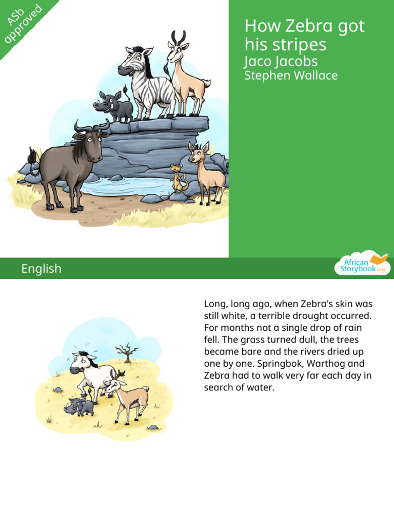 How Zebra Got His Stripes Story | PDF | Mammals Of Africa