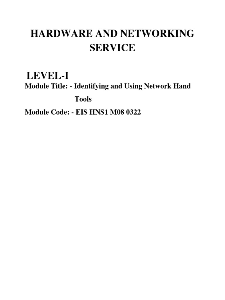 Network Hand Tools and Types Overview | PDF | Computer Network | Local ...