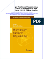 Full Chapter Mixed Integer Nonlinear Programming The Ima Volumes in Mathematics and Its Applications 2012Th Edition Leyffer PDF