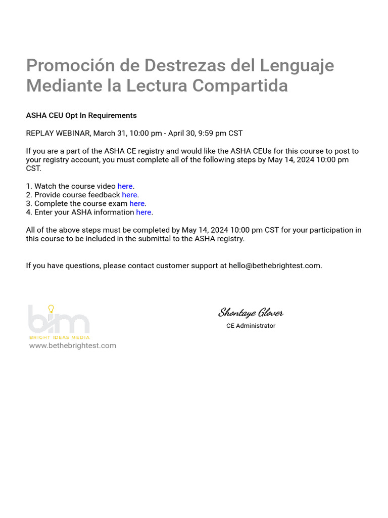 Promoción de Destrezas Del Lenguaje Mediante La Lectura Compartida