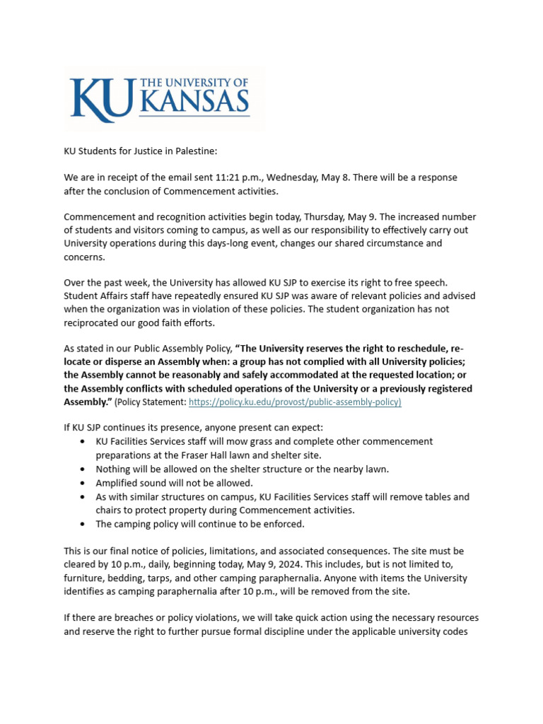 Notice To Protesters Handout | PDF