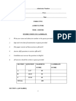 Form 2 - Agriculture - Question Paper