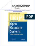 Textbook Open Quantum Systems Dynamics of Nonclassical Evolution Subhashish Banerjee Ebook All Chapter PDF
