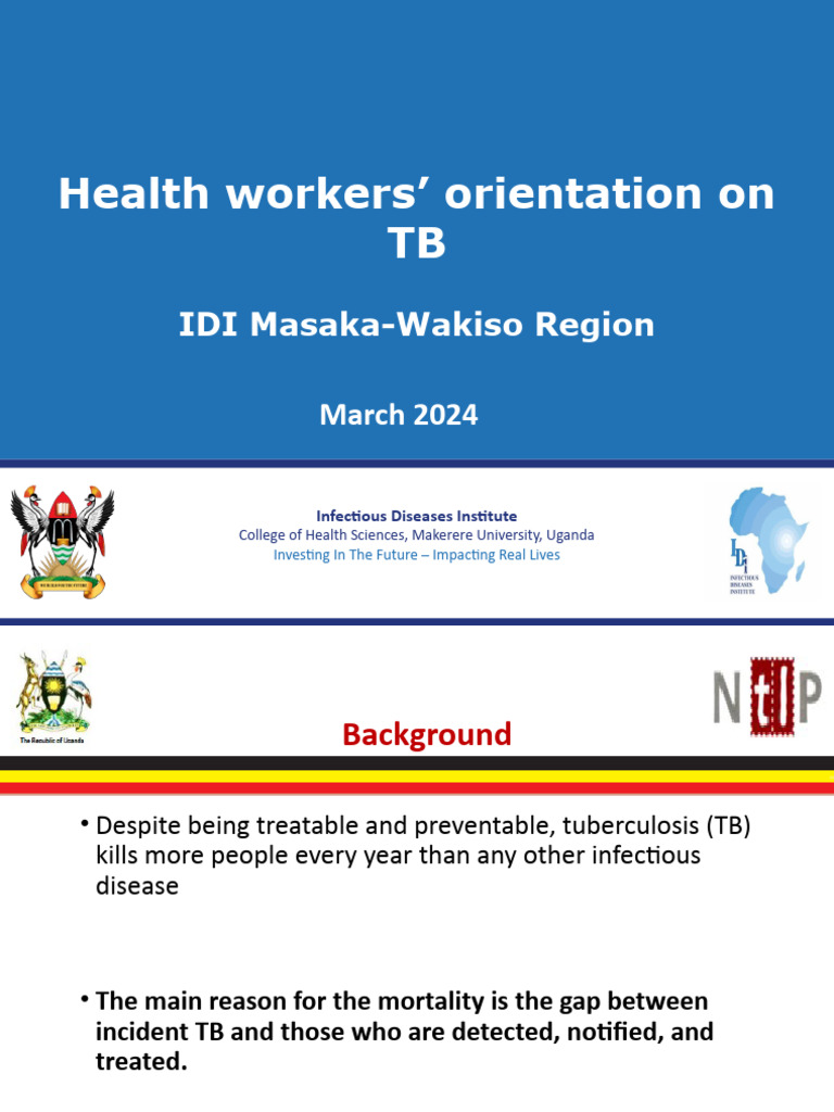 TB Health Worker Orientation Guide | PDF | Tuberculosis | Infection