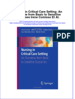 Textbook Nursing in Critical Care Setting An Overview From Basic To Sensitive Outcomes Irene Comisso Et Al Ebook All Chapter PDF