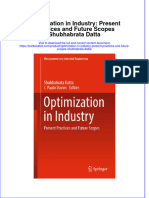 Textbook Optimization in Industry Present Practices and Future Scopes Shubhabrata Datta Ebook All Chapter PDF