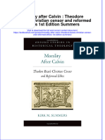 Textbook Morality After Calvin Theodore Bezes Christian Censor and Reformed Ethics 1St Edition Summers Ebook All Chapter PDF