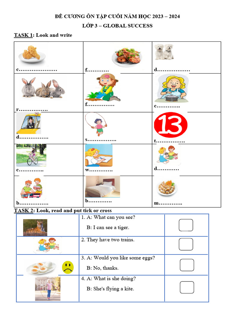 Lớp 3 Ôn Tập Cuối Năm 2024 | PDF | Language Arts & Discipline
