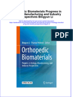 Download textbook Orthopedic Biomaterials Progress In Biology Manufacturing And Industry Perspectives Bingyun Li ebook all chapter pdf 